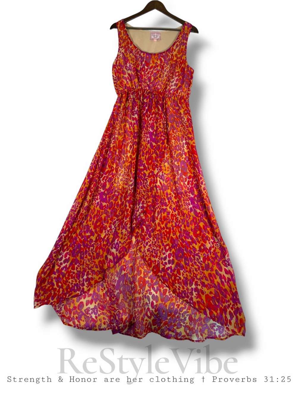 ROMEO & JULIET COUTURE Women’s Size M Dress Midi Hi-Lo Style Cheetah Multi Color